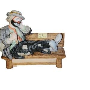 EMMETT KELLY JR PORCELAIN STATUARY "WET PAINT"  FIGURERINE